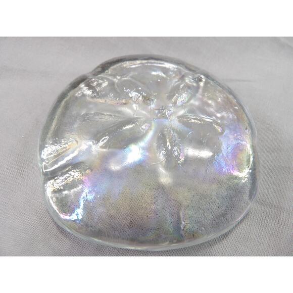 Art Glass Iridescent Sand Dollar Paperweight - Picture 1 of 6